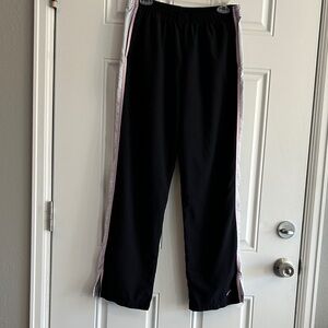 Nike Black Track Pants with White Stripes